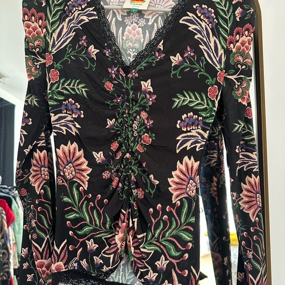 Farm Rio Ruched Long Sleeve Top - Picture 2 of 6